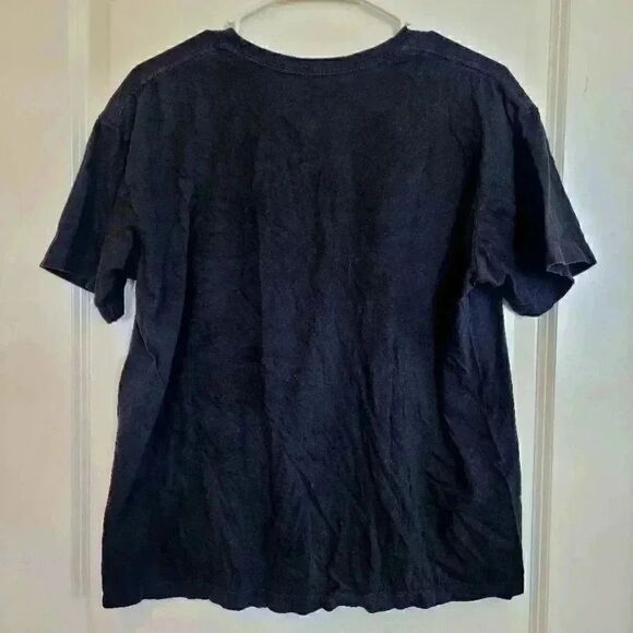 Phantom of Broadway Women's Black Cotton New York Floral Graphic Short Sleeve T- - Picture 4 of 5